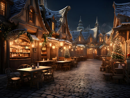 Christmas market in the old town of Gdansk, Poland.の素材