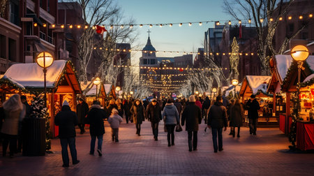 Christmas market in the center of the city.の素材