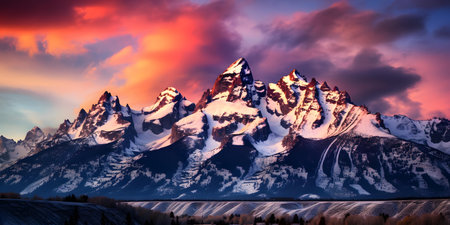 Mount Fitz Roy at sunrise, Los Glaciares National Park, Argentinaの素材
