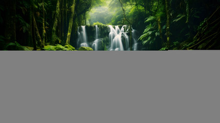 Tropical waterfall in deep forest. Rainforest natural landscape.の素材