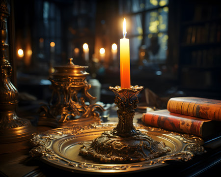 Candle in the Church of the Holy Sepulcher.の素材