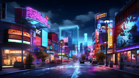 Night view of a street in Las Vegas, Nevada, USA.の素材