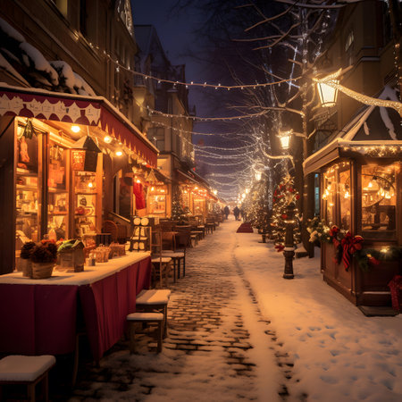 Christmas market in the old town of Gdansk, Poland.の素材
