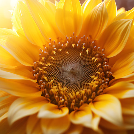 Beautiful yellow sunflower close up. Sunflower natural background.の素材