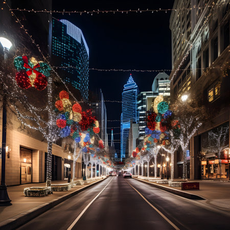 Downtown Los Angeles at night, California, United States of Americaの素材