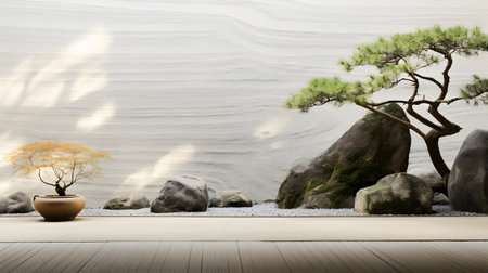 Pine tree in Japanese style. 3D rendering.の素材