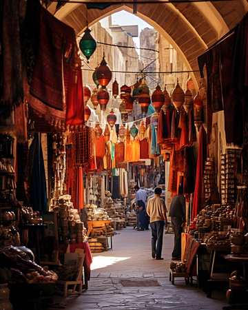 Shops in the old city of Jerusalem circa November 2014 in Jerusalem.の素材
