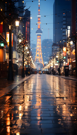 View of Tokyo Skytree at nightの素材