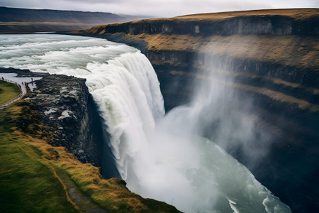 Gullfoss waterfall, Iceland, Europeの素材