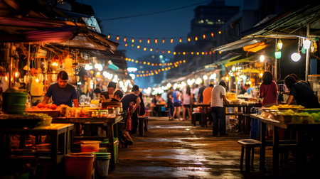 Night market in Bangkokの素材
