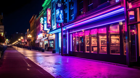 Street in Dublin at nightの素材