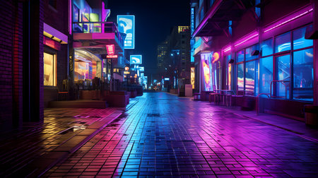 Night view of a street in the center of Tokyo, Japan.の素材