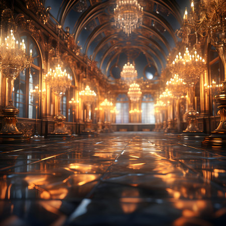 3d rendering of the interior of the Grand Palais in Parisの素材