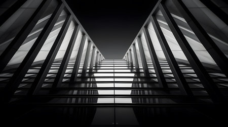 3d rendering of abstract futuristic architecture. Skyscraper interior.の素材