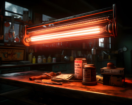 Bartender at work in his workshop. Conceptual image.の素材