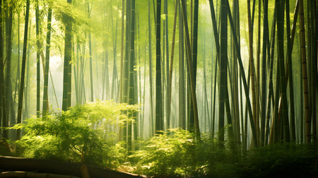 Bamboo forest in the morning, Arashiyama Kyoto Japanの素材