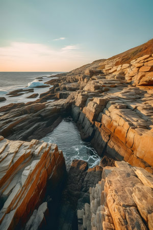 Sunset on the Atlantic coast at sunrise. Toned.の素材