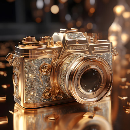 Vintage camera on white background. 3D illustration.の素材