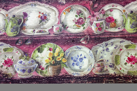 handmade board decorated techniques of decoupageの写真素材