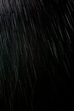 rain on a black backgroundの写真素材
