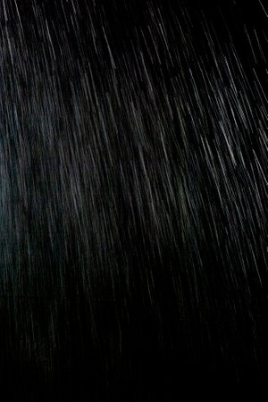 rain on a black backgroundの写真素材