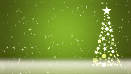 Christmas tree and colored background with glitterの写真素材
