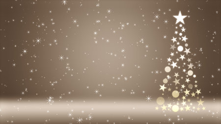 Christmas tree and colored background with glitterの写真素材