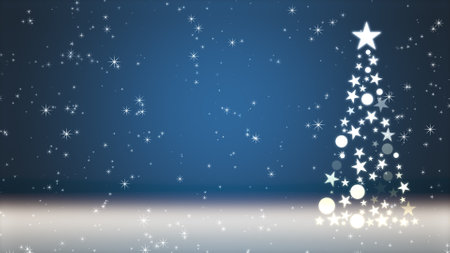 Christmas tree and colored background with glitterの写真素材