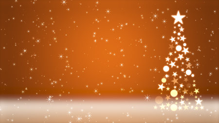 Christmas tree and colored background with glitterの写真素材