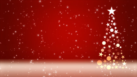 Christmas tree and colored background with glitterの写真素材