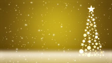 Christmas tree and colored background with glitterの写真素材