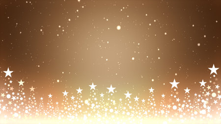Christmas tree and colored background with falling snowflakesの写真素材