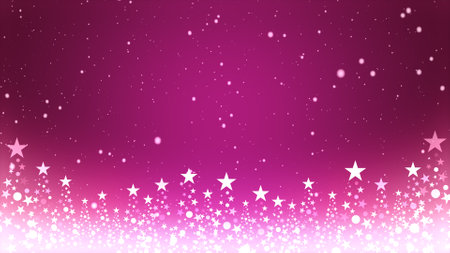 Christmas tree and colored background with falling snowflakesの写真素材