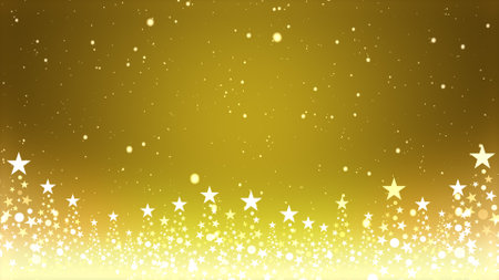 Christmas tree and colored background with falling snowflakesの写真素材