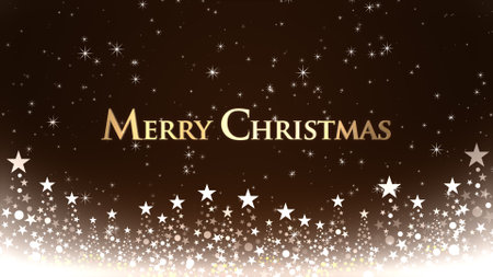 Christmas tree and colored background with glitter and Christmas letteringの写真素材