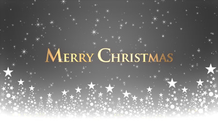Christmas tree and colored background with glitter and Christmas letteringの写真素材