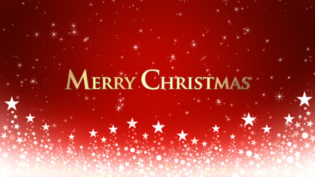 Christmas tree and colored background with glitter and Christmas letteringの写真素材