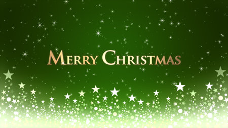 Christmas tree and colored background with glitter and Christmas letteringの写真素材