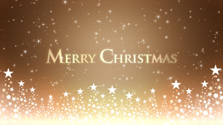 Christmas tree and colored background with glitter and Christmas letteringの写真素材