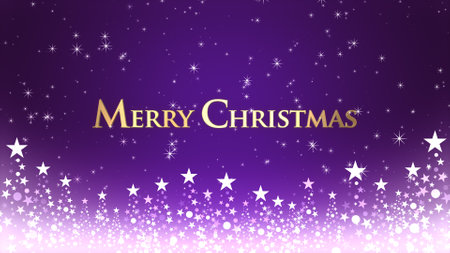 Christmas tree and colored background with glitter and Christmas letteringの写真素材