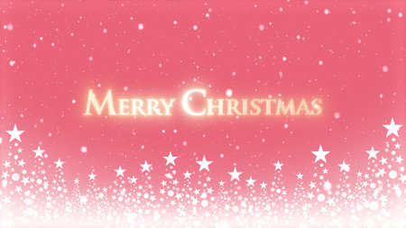 Christmas tree and colored background with snowflakes and Christmas letteringの写真素材