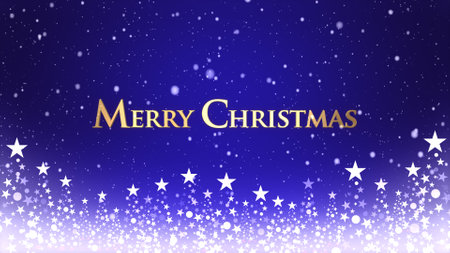 Christmas tree and colored background with snowflakes and Christmas letteringの写真素材
