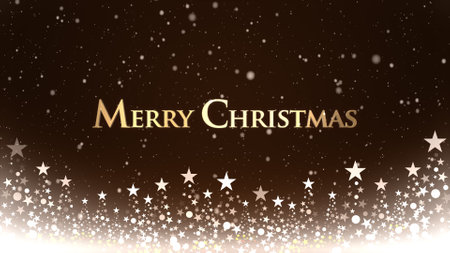 Christmas tree and colored background with snowflakes and Christmas letteringの写真素材