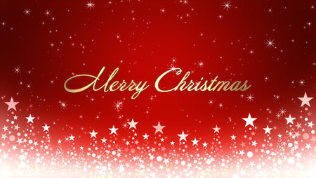 Christmas tree and colored background with glitter and Christmas letteringの写真素材