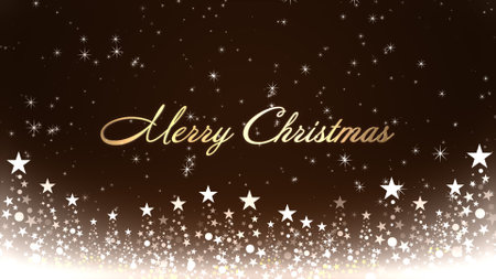 Christmas tree and colored background with glitter and Christmas letteringの写真素材