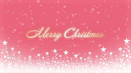 Christmas tree and colored background with glitter and Christmas letteringの写真素材