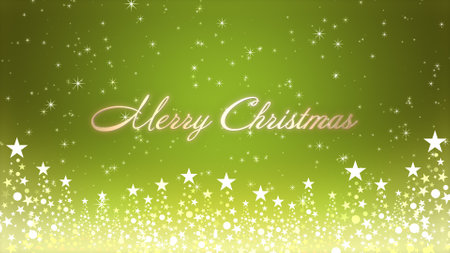 Christmas tree and colored background with glitter and Christmas letteringの写真素材