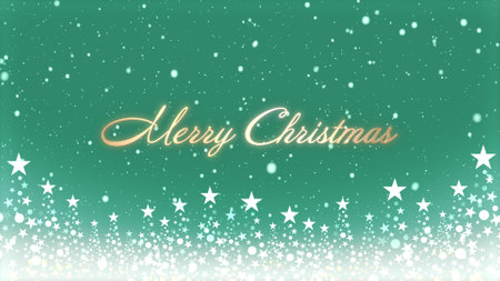 Christmas tree and colored background with snowflakes and Christmas letteringの写真素材