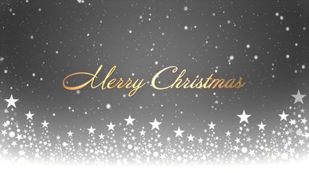 Christmas tree and colored background with snowflakes and Christmas letteringの写真素材