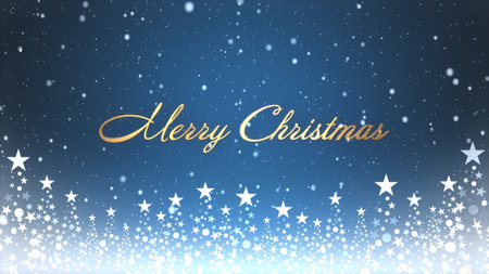 Christmas tree and colored background with snowflakes and Christmas letteringの写真素材